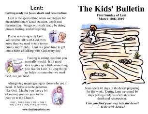 The Kids' Bulletin 1st Sunday of Lent