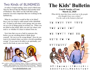 The Kids' Bulletin 4th Sunday of Lent