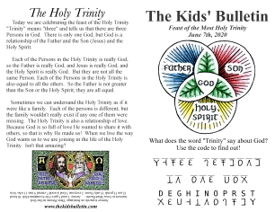 The Kids' Bulletin Trinity Sunday